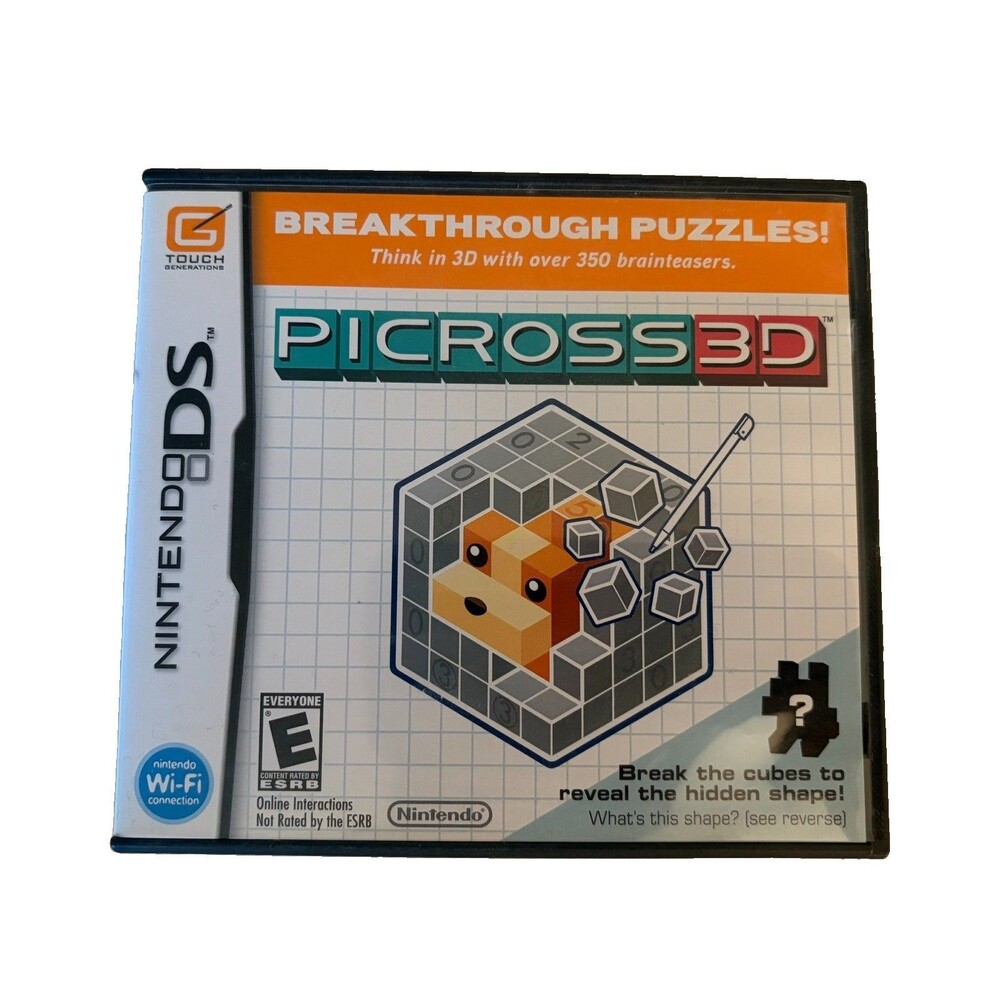 Picross 3D Nintendo DS Game Tested CIB Complete Case & Manual Puzzle
